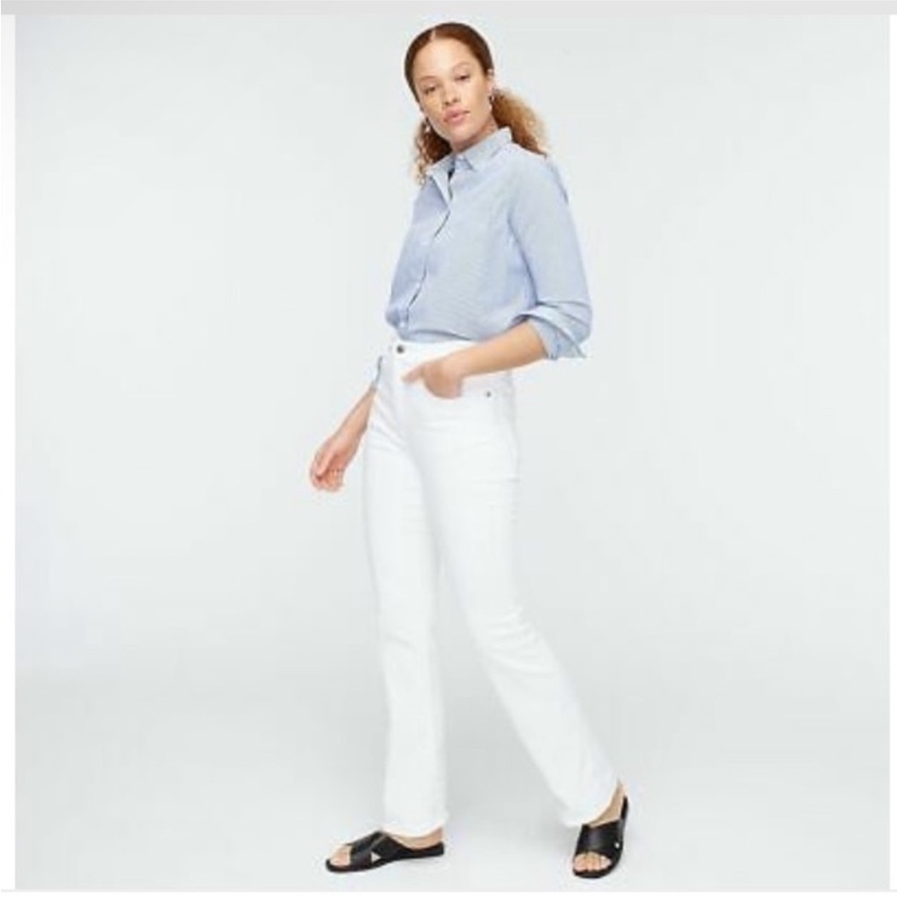 J. Crew Curvy Full Length Demi Bootcut Jeans AJ534 White Size 26